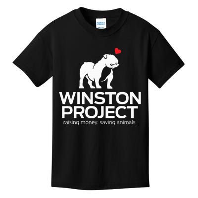 Cute Winston Project Bulldog supports animal rescue Kids T-Shirt