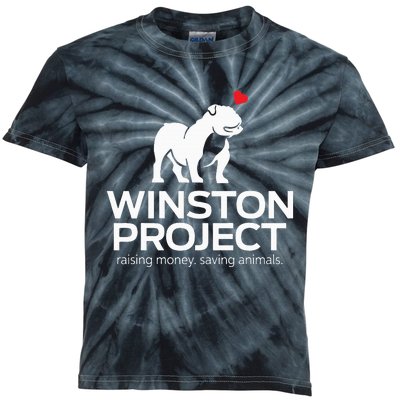 Cute Winston Project Bulldog supports animal rescue Kids Tie-Dye T-Shirt