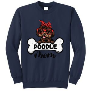 Cute Women Poodle Mom With Bandana Headband And Glasses Sweatshirt