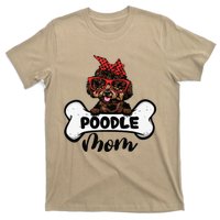 Cute Women Poodle Mom With Bandana Headband And Glasses T-Shirt