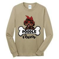 Cute Women Poodle Mom With Bandana Headband And Glasses Tall Long Sleeve T-Shirt