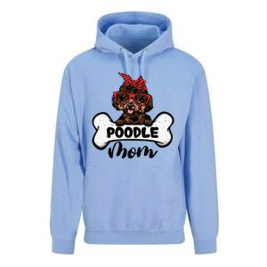 Cute Women Poodle Mom With Bandana Headband And Glasses Unisex Surf Hoodie