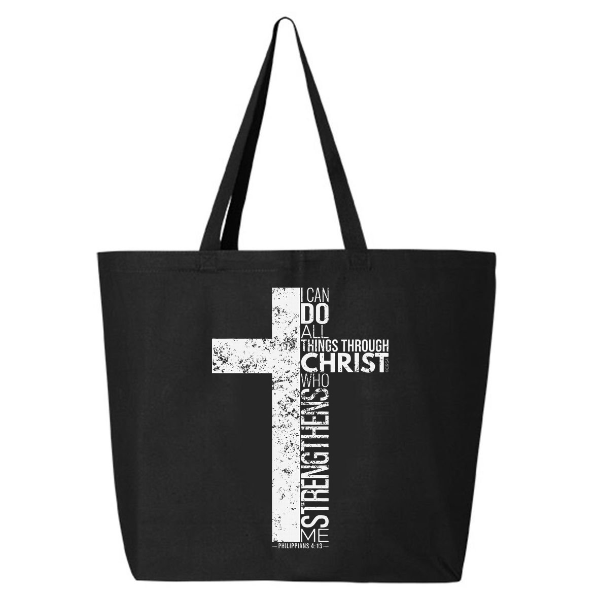 Cross With Philippians 413 Christian 25L Jumbo Tote