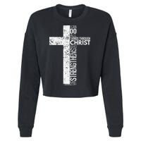 Cross With Philippians 413 Christian Cropped Pullover Crew