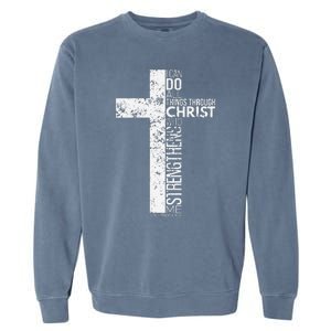 Cross With Philippians 413 Christian Garment-Dyed Sweatshirt