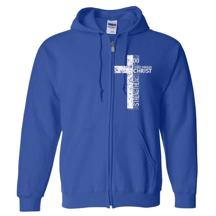 Cross With Philippians 413 Christian Full Zip Hoodie