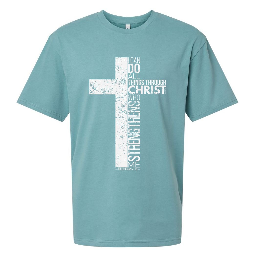 Cross With Philippians 413 Christian Sueded Cloud Jersey T-Shirt