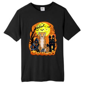 Cheetah With Pumpkins Funny Scary Halloween Party Tall Fusion ChromaSoft Performance T-Shirt