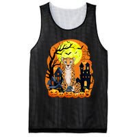 Cheetah With Pumpkins Funny Scary Halloween Party Mesh Reversible Basketball Jersey Tank