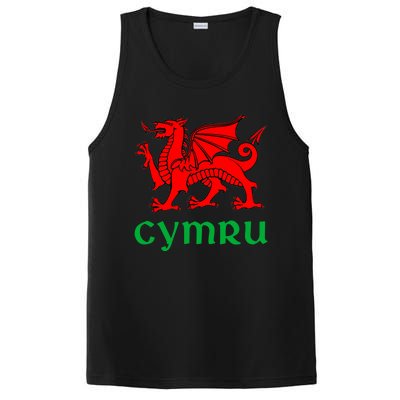 Cymru Welsh Pride Gift Red Dragon Of Wales Flag Funny Gift PosiCharge Competitor Tank