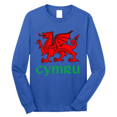 Cymru Welsh Pride Gift Red Dragon Of Wales Flag Funny Gift Long Sleeve Shirt