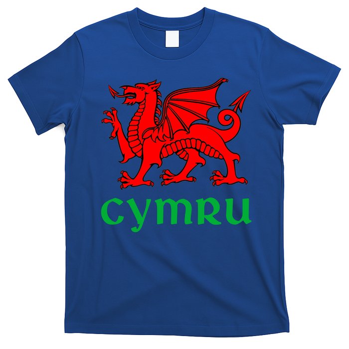 Cymru Welsh Pride Gift Red Dragon Of Wales Flag Funny Gift T-Shirt