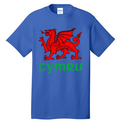 Cymru Welsh Pride Gift Red Dragon Of Wales Flag Funny Gift Tall T-Shirt