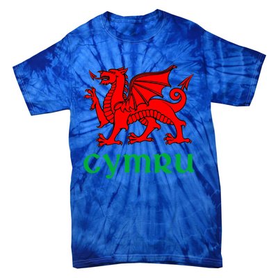 Cymru Welsh Pride Gift Red Dragon Of Wales Flag Funny Gift Tie-Dye T-Shirt