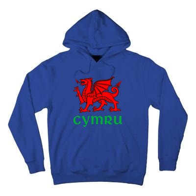 Cymru Welsh Pride Gift Red Dragon Of Wales Flag Funny Gift Tall Hoodie