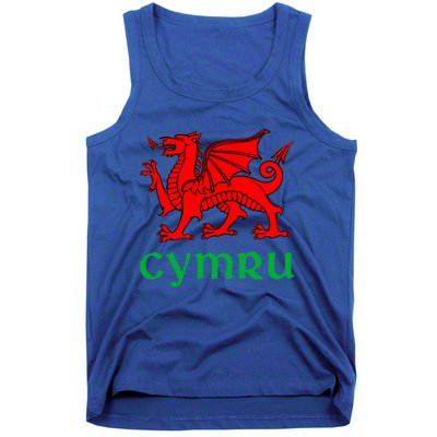 Cymru Welsh Pride Gift Red Dragon Of Wales Flag Funny Gift Tank Top