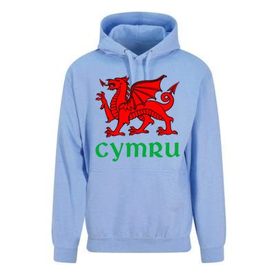 Cymru Welsh Pride Gift Red Dragon Of Wales Flag Funny Gift Unisex Surf Hoodie