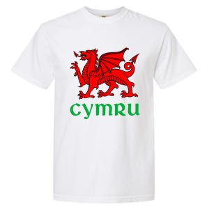 Cymru Welsh Pride Gift Red Dragon Of Wales Flag Funny Gift Garment-Dyed Heavyweight T-Shirt