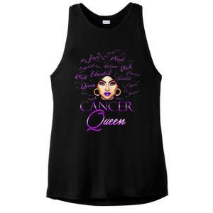 Cancer Wo Purple Afro Queen Black Zodiac Birthday Ladies PosiCharge Tri-Blend Wicking Tank