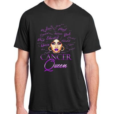 Cancer Wo Purple Afro Queen Black Zodiac Birthday Adult ChromaSoft Performance T-Shirt