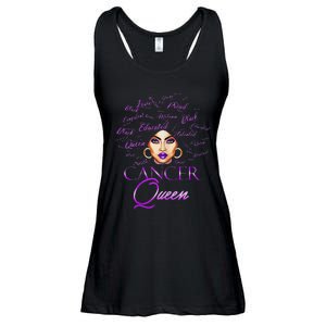 Cancer Wo Purple Afro Queen Black Zodiac Birthday Ladies Essential Flowy Tank