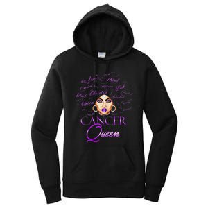 Cancer Wo Purple Afro Queen Black Zodiac Birthday Women's Pullover Hoodie