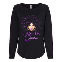 Cancer Wo Purple Afro Queen Black Zodiac Birthday Womens California Wash Sweatshirt