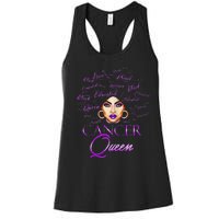 Cancer Wo Purple Afro Queen Black Zodiac Birthday Women's Racerback Tank