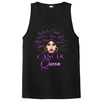 Cancer Wo Purple Afro Queen Black Zodiac Birthday PosiCharge Competitor Tank