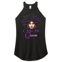 Cancer Wo Purple Afro Queen Black Zodiac Birthday Women's Perfect Tri Rocker Tank