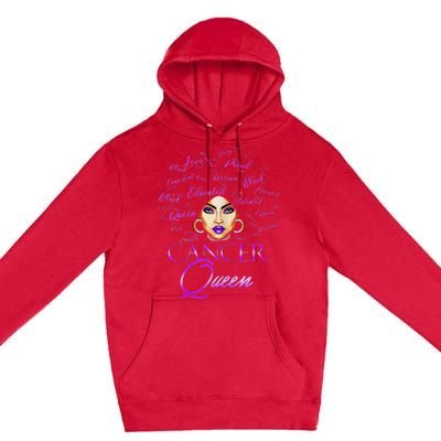 Cancer Wo Purple Afro Queen Black Zodiac Birthday Premium Pullover Hoodie