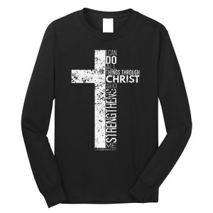 Cross With Philippians 413 Christian Long Sleeve Shirt