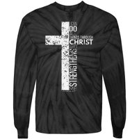 Cross With Philippians 413 Christian Tie-Dye Long Sleeve Shirt