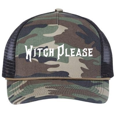 Creepy Witch Please Gift Retro Rope Trucker Hat Cap