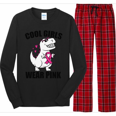 Cool Wear Pin.K Trex Breast Cancer Awareness Long Sleeve Pajama Set