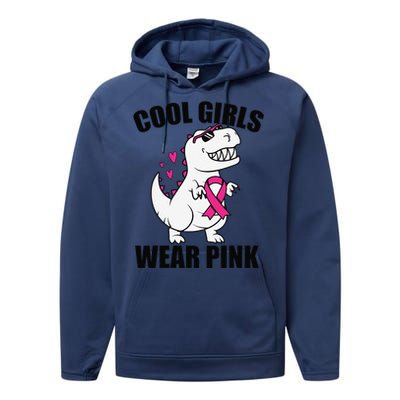 Cool Wear Pin.K Trex Breast Cancer Awareness Performance Fleece Hoodie