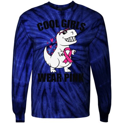 Cool Wear Pin.K Trex Breast Cancer Awareness Tie-Dye Long Sleeve Shirt