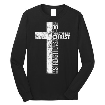 Cross With Philippians 413 Christian Long Sleeve Shirt