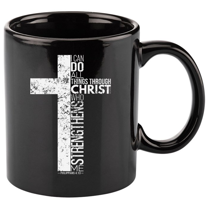 Cross With Philippians 413 Christian 11oz C Handle Ceramic Mug