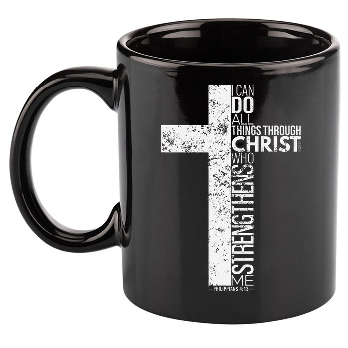 Cross With Philippians 413 Christian 11oz C Handle Ceramic Mug