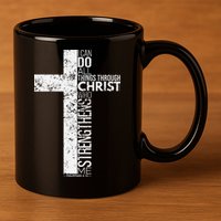 Cross With Philippians 413 Christian 11oz C Handle Ceramic Mug