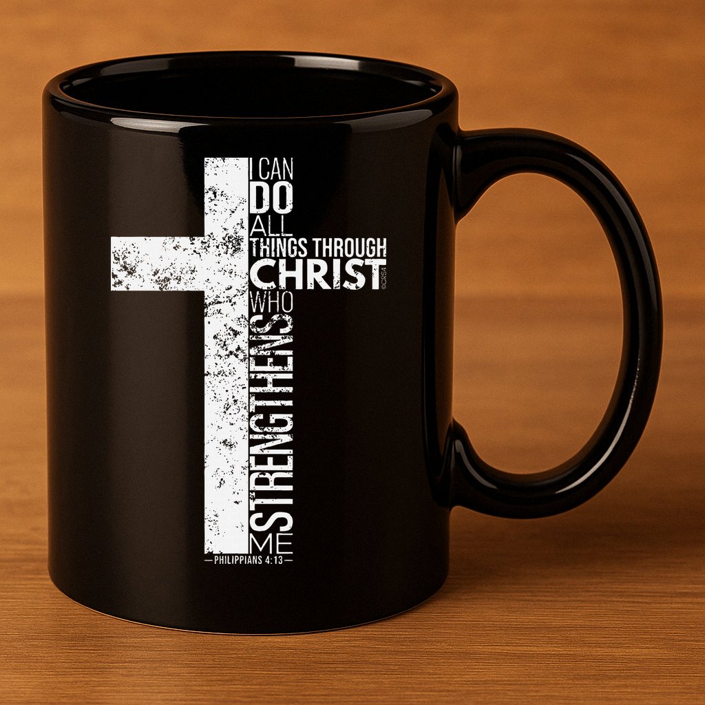 Cross With Philippians 413 Christian 11oz C Handle Ceramic Mug