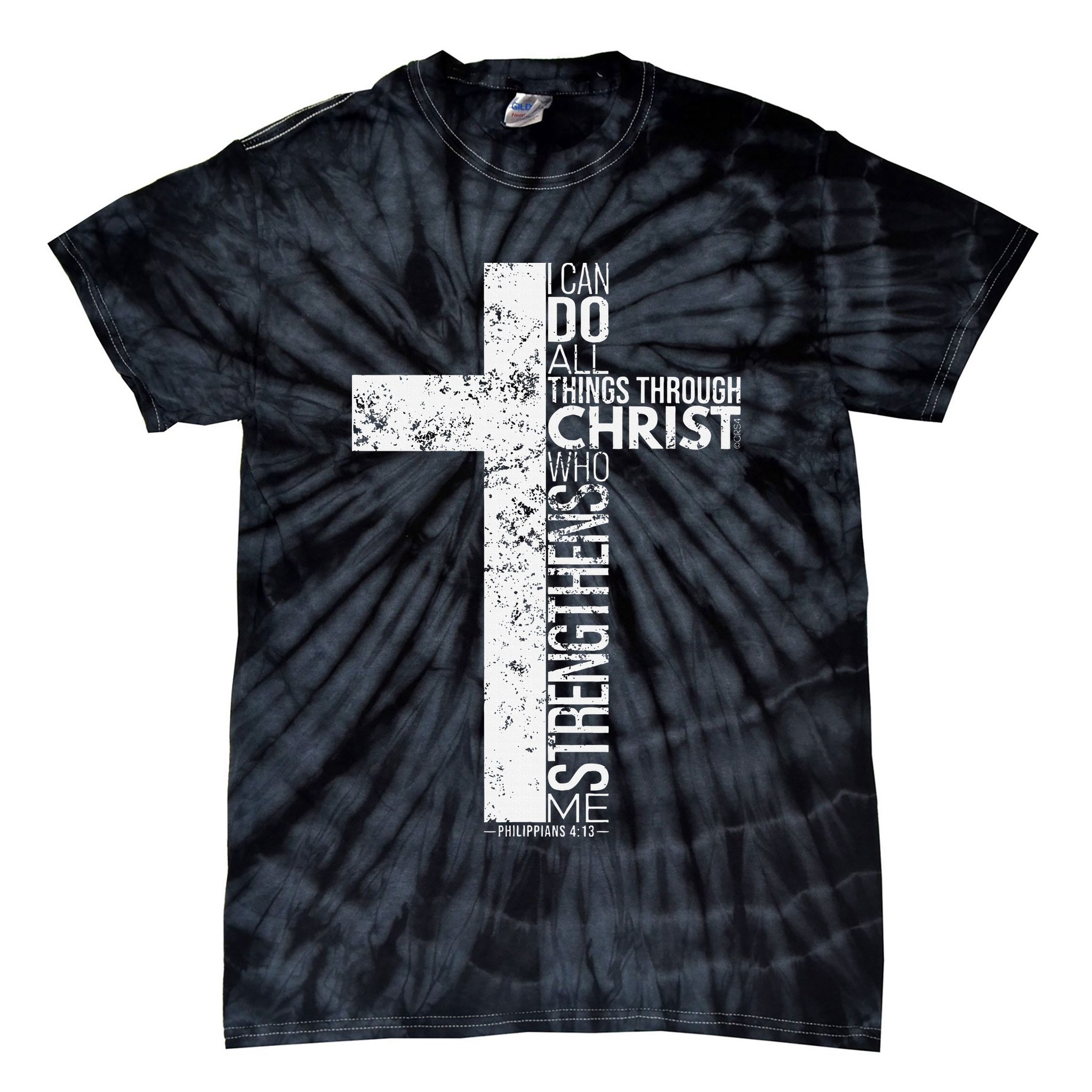 Cross With Philippians 413 Christian Tie-Dye T-Shirt