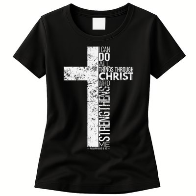 Cross With Philippians 413 Christian Womens T-Shirt