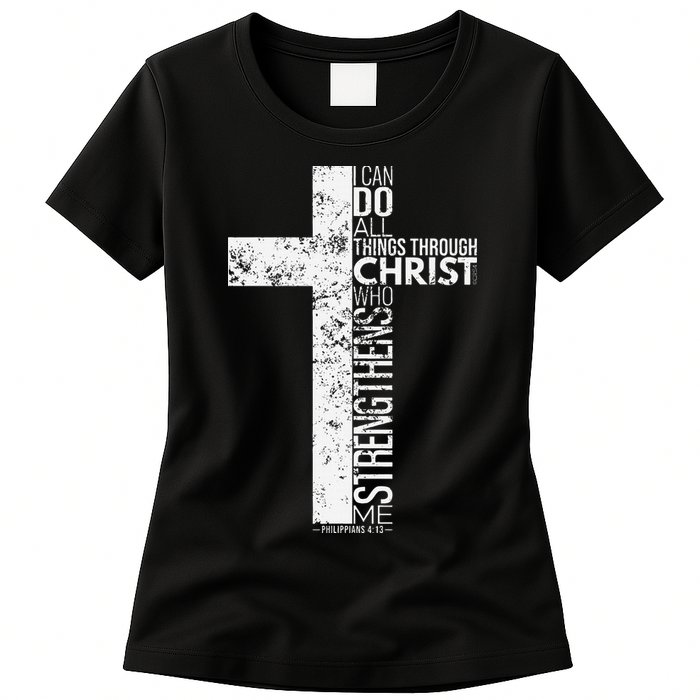 Cross With Philippians 413 Christian Womens T-Shirt