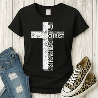 Cross With Philippians 413 Christian Womens T-Shirt