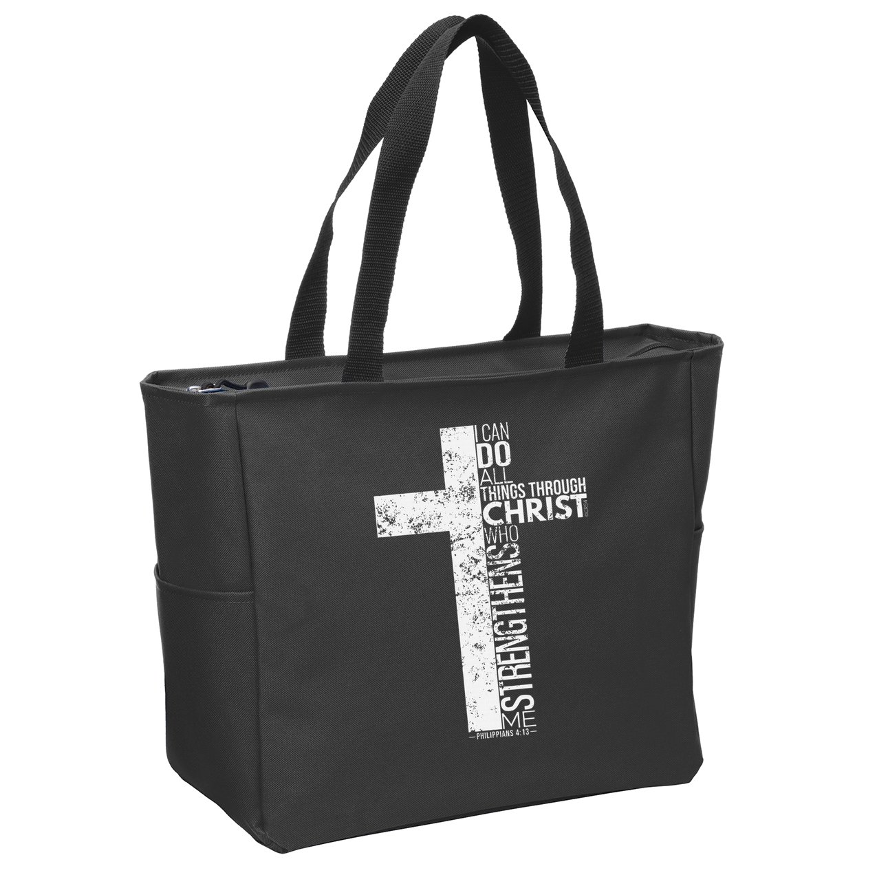 Cross With Philippians 413 Christian Zip Tote Bag