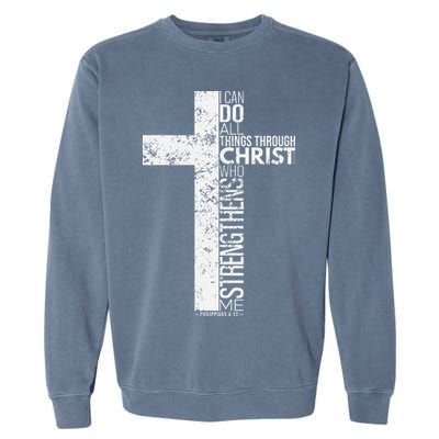 Cross With Philippians 413 Christian Garment-Dyed Sweatshirt