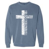 Cross With Philippians 413 Christian Garment-Dyed Sweatshirt