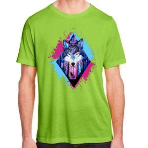 Colorful Wolf Painting Wolves Lover Adult ChromaSoft Performance T-Shirt